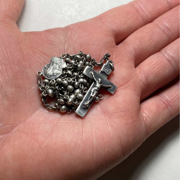 Vintage Sterling Pocket Rosary - Picture 9 of 10